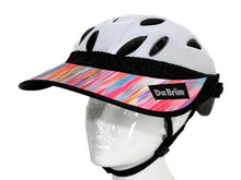 Load image into Gallery viewer, Da Brim Rezzo helmet visor in pastel ribbons. Angled front view.