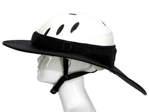 Da Brim equestrian endurance helmet brim visor in black. Left side view.