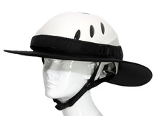 Load image into Gallery viewer, Da Brim Equestrian Petite Helmet Brim Visor in black. Front angle view.