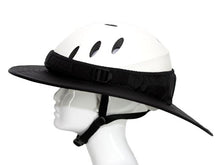 Load image into Gallery viewer, Da Brim Equestrian Petite Helmet Brim Visor in black. Left side view.