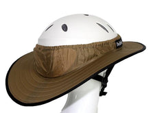Load image into Gallery viewer, Da Brim Equestrian Petite Helmet Brim Visor in tan. Right rear view.