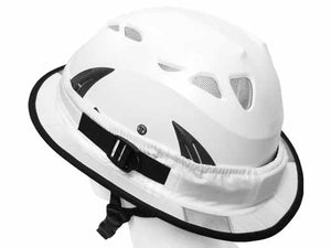 Da Brim PRO Builder contruction helmet brim. Left side view. White