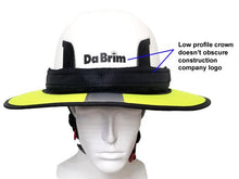 Load image into Gallery viewer, Image showing the Da Brim PRO Tech Lite on a helmet with the helmet&#39;s company logo still visible