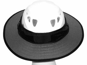 Da Brim PRO Tech Construction Helmet Visor Brim in gray. Rear view.