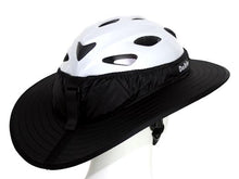 Load image into Gallery viewer, Da Brim Sporty Cycling Helmet Visor Brim in black. Rear angled view.