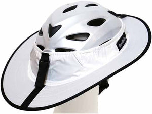 Da Brim Sporty Cycling Helmet Visor Brim in white. Rear angled view.