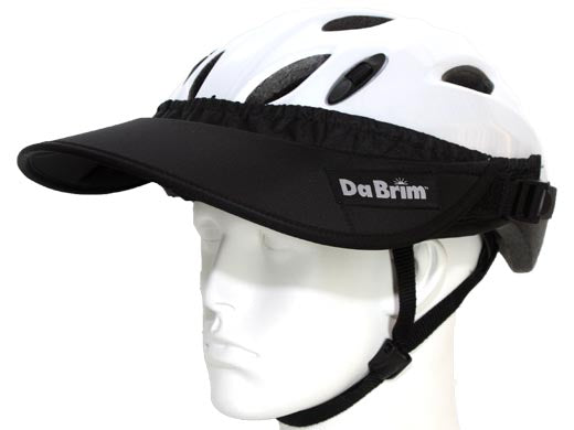 Bicycle helmet brim outlet