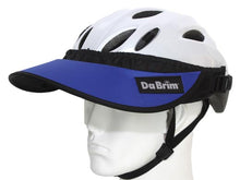 Load image into Gallery viewer, Da Brim Rezzo helmet visor in blue. Angled front view.