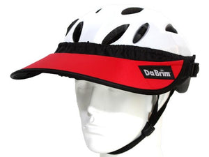Da Brim Rezzo helmet visor in red. Angled front view.