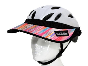 Da Brim Rezzo helmet visor in pastel ribbons. Angled front view.