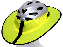 Load image into Gallery viewer, Da Brim Cycing Classic helmet visor brim in fluorescent yellow. Right rear view.