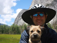 Load image into Gallery viewer, Having fun with Da Brim. Cycling Classic underside view. Man and dog.