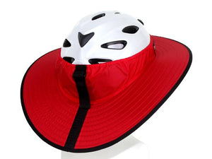 Da Brim cycling Classic helmet visor in red. Back view.