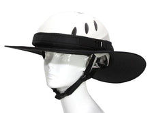 Load image into Gallery viewer, Da Brim Equestrian Endurance Helmet Brim Visor in Black. Front right angle view.
