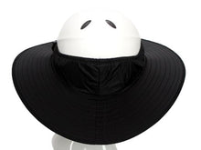 Load image into Gallery viewer, Da Brim Equestrian Endurance helmet brim visor in black. Rear view.