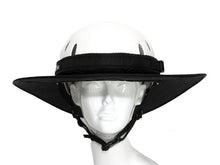 Load image into Gallery viewer, Da Brim Equestrian Endurance helmet brim visor in black. Front view.
