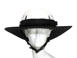 Da Brim Equestrian Endurance helmet brim visor in black. Front view.
