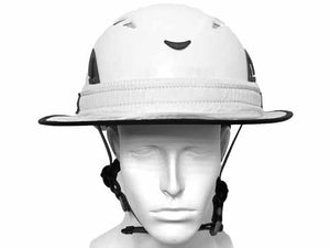 Da Brim PRO Builder construction helmet brim. Front view. White