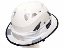 Load image into Gallery viewer, Da Brim PRO Builder construction helmet brim. Right angle view. White