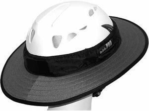 Da Brim PRO Tech Construction Helmet Visor Brim in gray. Right rear angle view.