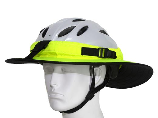 Da Brim Sporty Cycling Helmet Visor Brim in Fluorescent Yellow. Front angled view.