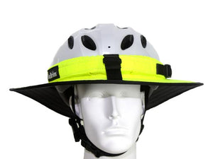 Da Brim Sporty Cycling Helmet Visor Brim in Fluorescent Yellow. Front view.