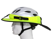 Load image into Gallery viewer, Da Brim Sporty Cycling Helmet Visor Brim in Fluorescent Yellow. Left side view.