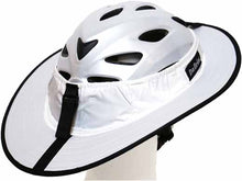 Load image into Gallery viewer, Da Brim Sporty Cycling Helmet Visor Brim in white. Rear angled view.